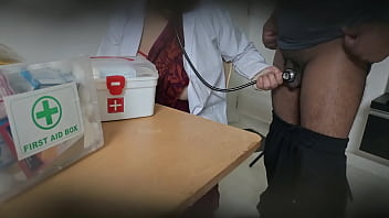 Lady doctor having fun with patient