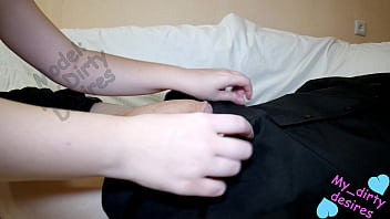 Milf big tits caught stepson watching porn big cock hand job cum on tits