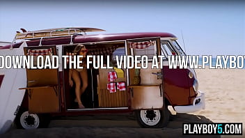 Pretty brunette playboy model shows off her perfect naked body to all of us