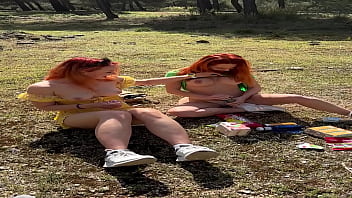 Picnic with my girlfriend in forest and leave lots of trash