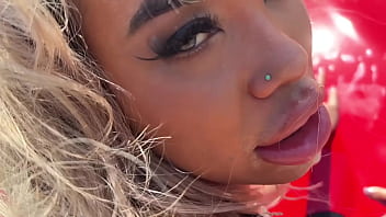 Real gas station pick up fine ass luna luxe gets fucked on teddy tarantino's ferrari