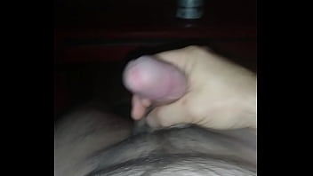 Stroking his dick