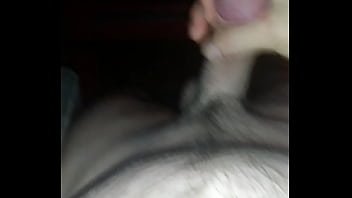 Stroking his dick