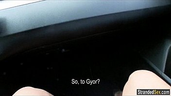 Teen elisabeth finds a free ride and a big cock to suck