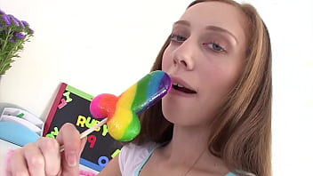 Ruby red aka kassie kay petite 19 yo cutie redhead huge cock and swallow cum facial a