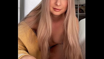 Sexy blonde fingering my cock cumming profusely