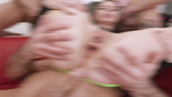 Nensi fox 6on1 balls deep dp rough sex gapes cum in mouth swallow gl823