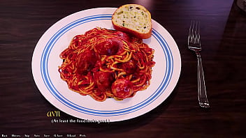 Being a dik #69 beautiful brunette with messy bun eats a banana in the library