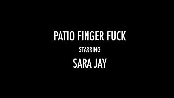 Sar4 jay finger fucks herself on the patio she got massive boobs