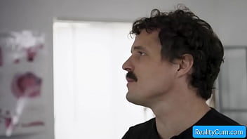 Watch this big tit mature nurse in sexy red panties and bra seduces her patient