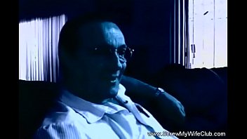 Swinger brunette fucks in front of husband with a strange