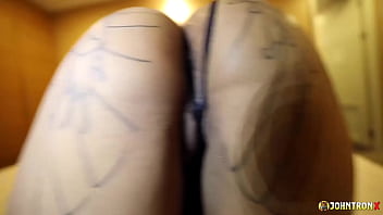 Johntronx curvy thai amateur sits her huge tattooed ass on my cock in pov