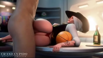 Cowgilr fucks hard sex overwatch