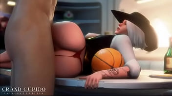 Cowgilr fucks hard sex overwatch