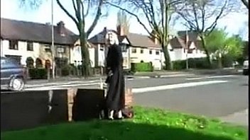 Mature masturbates in public