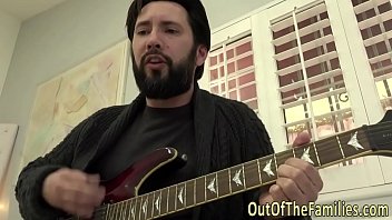 Petite stepdaughter rides