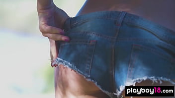 Petite nude all natural ukrainian muse takes a rest in the garden