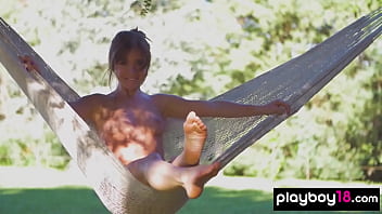 Petite Nude All Natural Ukrainian Muse Takes A Rest In The Garden thumbnail