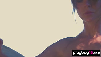 Petite nude all natural ukrainian muse takes a rest in the garden