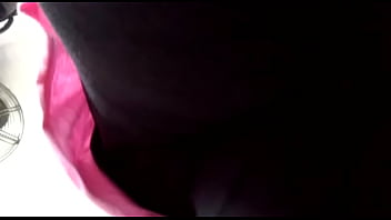 Pussy line of a teen in black leggings