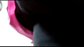 Pussy line of a teen in black leggings