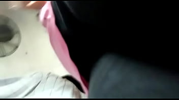 Pussy line of a teen in black leggings