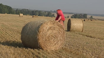 Bikini hay rolls and field