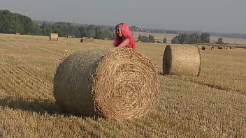 Bikini hay rolls and field