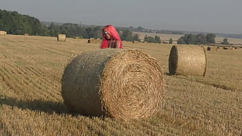 Bikini hay rolls and field