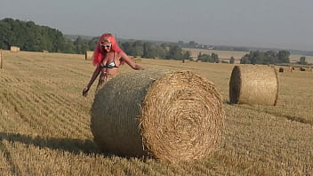 Bikini hay rolls and field