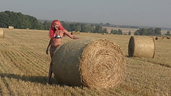 Bikini hay rolls and field