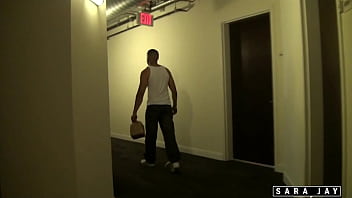 Sara jay gives lucky delivery guy a tip he will never forget