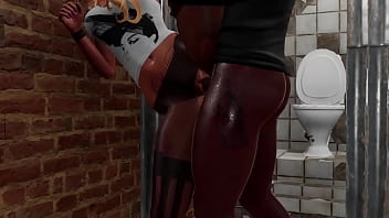 Happy nerd having sex with blonde bombshell