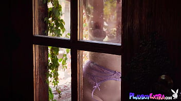 Big tits blonde beauty stripping and posing naked for playboy