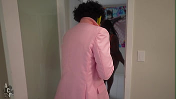 Ebony cum bucket fucks rich trick to keep her lights on at home