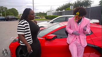 Ebony cum bucket fucks rich trick to keep her lights on at home