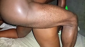 Driving her wide ass with the black cock