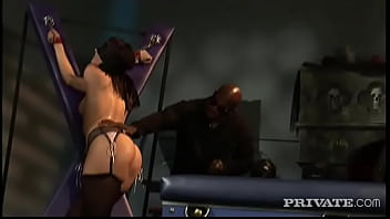 Dana de armond puts clothespins on her tits and licks some black ass