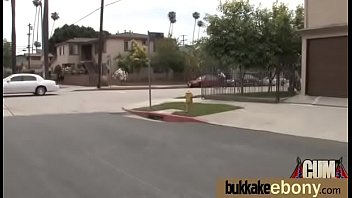 Ebony slut gets an interracial group sex 5