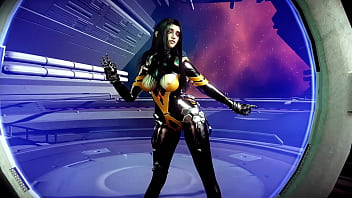 Seductive cutie tachy in revealing latex suit teases you with her toned body