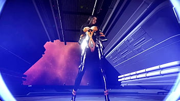 Seductive cutie tachy in revealing latex suit teases you with her toned body