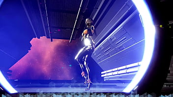 Seductive cutie tachy in revealing latex suit teases you with her toned body