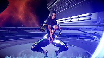 Seductive cutie tachy in revealing latex suit teases you with her toned body