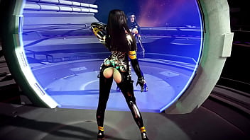 Seductive cutie tachy in revealing latex suit teases you with her toned body