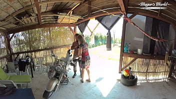 Regina gold on motorcycle