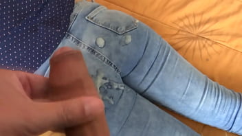 Stepson spies on me while i masturbate and asks me to cum in my ass and i tell him ok