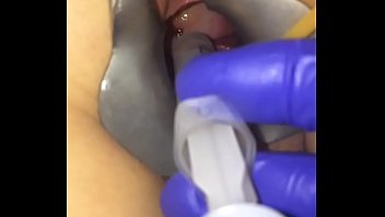 Girl is dangerously t in gyno office