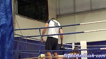 Wrestling lesbian gets her pussy toyed