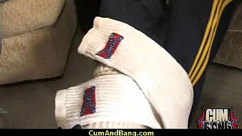 Horny ebony bukkake gangbang 17