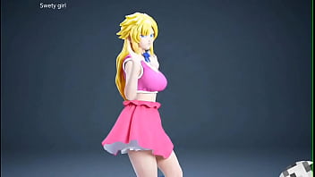 Bulma super sayan baile sexy en míni falda tetas grandes